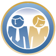 A executive search logo of two human drawings